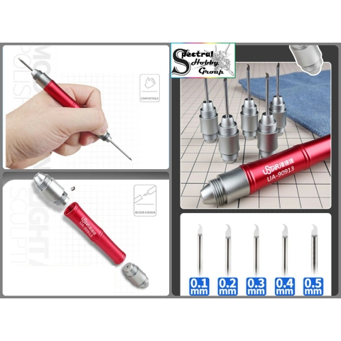 Cán giữ mũi khoan Ustar + Chisel móc câu UA90913 Light Alloy Cutter Universal Handle Carving knife Craft