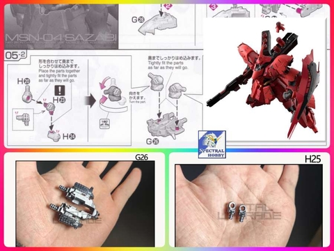 Phụ kiện metal part thay thế custom DIY cho RG SAZABI