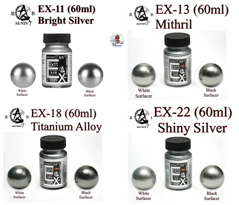 Sơn Sunin EX chất lượng cao màu bạc màu thép Titanium Mithril Silver Shiny