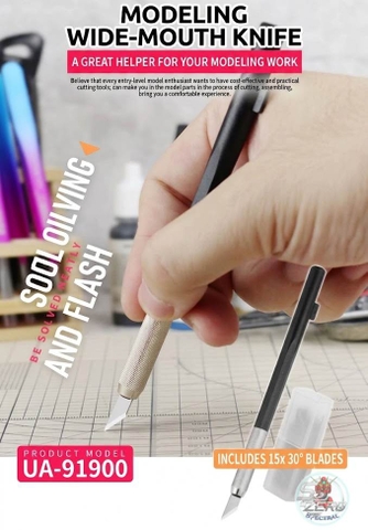 Dao mô hình kỹ thuật UStar Wide Pen Knife (6mm) with 15 blades UA91900