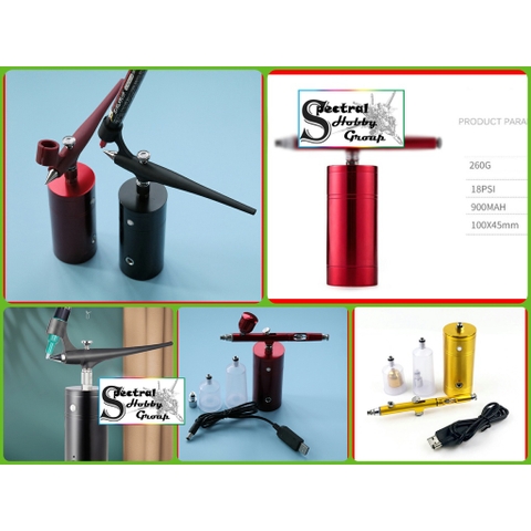 Máy nén khí máy sơn mô hình mini Airbrush Portable Charging Air Pump MK001 | bút sơn Mark Pen