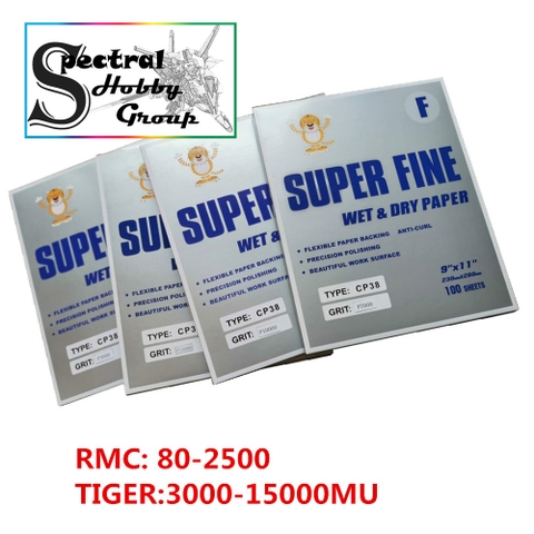 Giấy chà nhám nước siêu mịn 2500-15000 con hổ Tiger RMC Abrasive paper dry wet Superior Quality