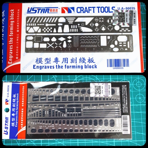 Dụng cụ Ustar Thước kẻ đa năng metal tape cutting line engraving UA90034 90035 90036 model tool