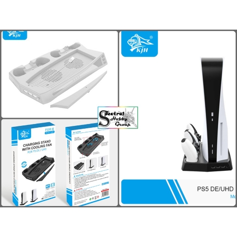 Đế chân đứng mấy chơi game PS5 DE / UHD Charging Stand cooling fan 2in1