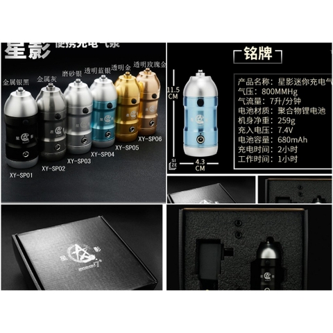 Dụng cụ mô hình - Máy nén khí máy sơn mini portable tặng kèm túi đeo đựng máy