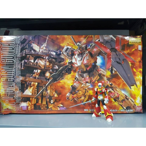 Mô hình lắp ráp 1/100 MG Unicorn Gundam HD Color +MS CAGE gundam bandai