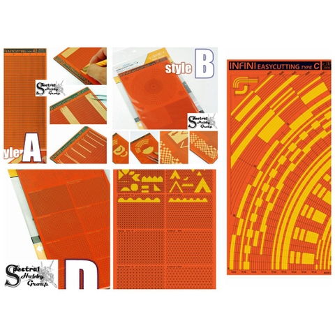 Dung cụ bảng cắt masking template Cover Paper Tape Cutting Pad Graphics Infini Model Easy Cutting Korea