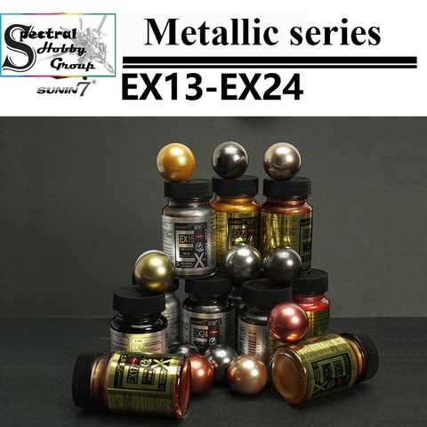 Sơn mô hình cao cấp Sunin Metallic series EX 13-24 paint gold silver steel color