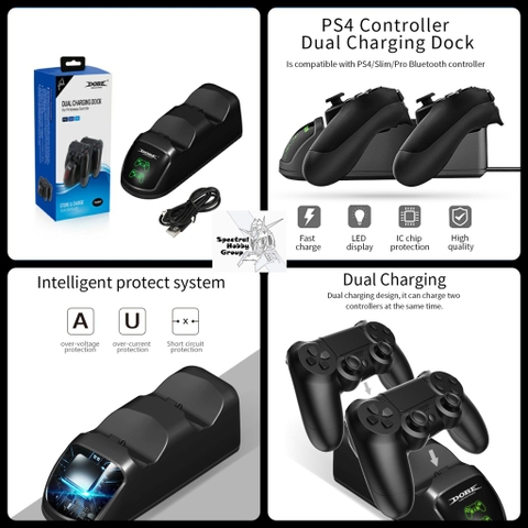 Đế sạc tay game Dual Charging Dock P4 PS4 Slim Pro Wireless Controller Charger Charge TP4-889 Dobe
