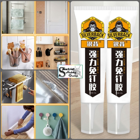 Keo dán tường siêu dính Super glue super glue wall-free mirror Silver Back