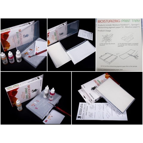 Khay sơn vẽ cọ palette Moisturizing Paint Tray Hand Painted Figure Tray MOB MINIATURSE MM A001 A002 A003