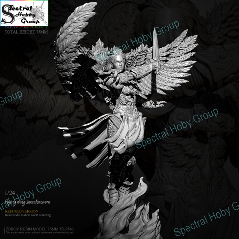 Mô hình Resin Female Quest flying wing sword woman warrior TD2748 75mm