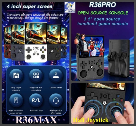 Máy chơi game R36 PRO MAX Retro Handheld Console 3.5 4.0 Inch Screen
