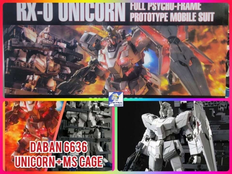 Mô hình lắp ráp MG 1/100 Unicorn Gundam + MS Cage 6636 Daban