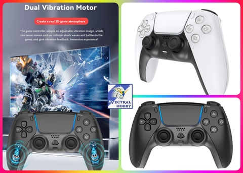 Tay cầm chơi game P5A không dây bluetooth cho PS4 PC Steam Android Dualshock turbo function gamepad wireless