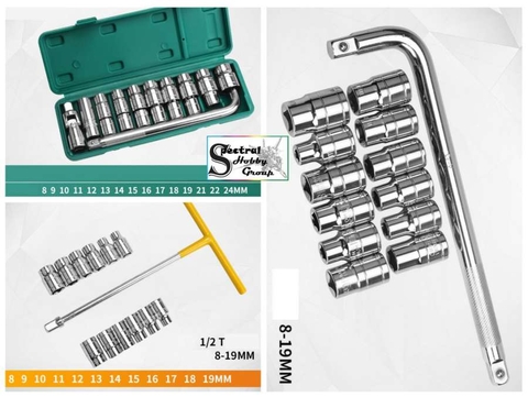 Bộ tô vít lục khẩu cờ lê chữ T 8-24mm chất lượng cao sửa chữa T-shaped Socket Wrench Repair Tool
