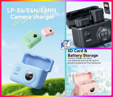 Hộp sạc nhanh LLANO LP-E6 E6N E6NH cho máy ảnh Canon R6 R5 60D 70d 80D 90D 5d4 5D3 5D2 5DS Camera Charger