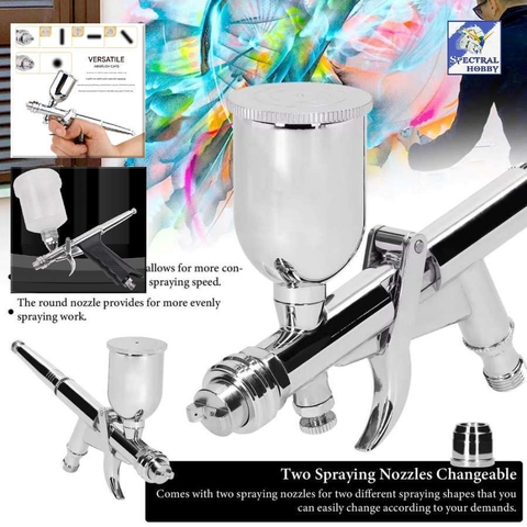 Bút sơn mô hình WB PS290 T217 pen Airbrush 0.5mm double nozzle round fan-shaped atomizing