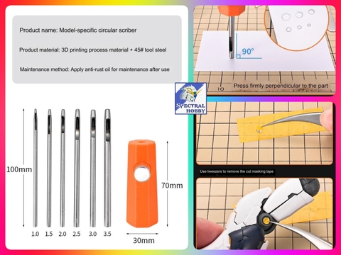 Dụng cụ tạo đục lỗ tròn các cỡ TS005 circular scriber round hole maker cover