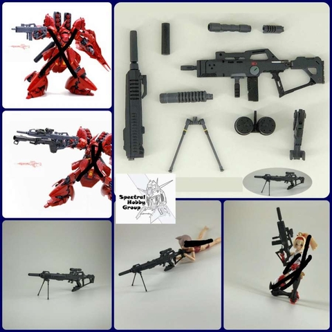Phụ kiện Weapon Combination Long Rifle Custom cho HG RG 1/144 sazabi moon các loại gundam