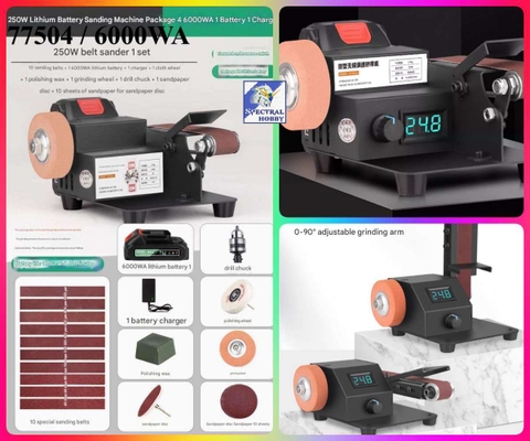 Máy mài đánh bóng dây đai chuyển góc Grinder Abrasive Belt Mini Polishing Battery Longxiang