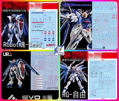 Decal nước dán mô hình RG HG FREEDOM - Rising Freedom Gundam các loại Water sticker
