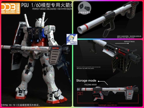 Phụ kiện mô hình DDB 1/60 Hyper Bazooka Rocket Launcher cho gundam PGU RX-78-2