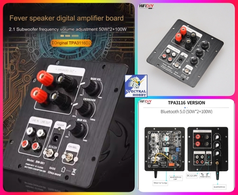Bảng Mạch HIFIDIY khuếch đại âm thanh Bluetooth 5.0 TPA3116 (50W*2+100W) TPA3118 (30W*2+60W) SW501 Amplifier