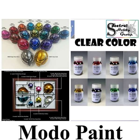 Sơn mô hình màu Clear Color Modo paint Red Orange Yellow Blue Purple M040 - M049