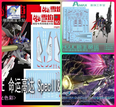 Decal nước dán mô hình HG MR Gundam Destiny Spec II + ZEUS SILHOUETTE Water sticker