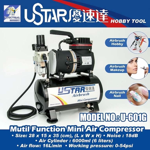 Máy nén khí máy sơn siêu êm Ustar 601G - Air Compressor Airbrush