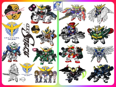 Decal lụa silk sticker F0083-02/03 gundam Cartoon Animation cho Laptop Mobile Phone vật dụng