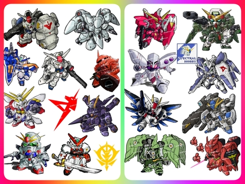 Decal lụa silk sticker F0083-04/05 gundam Cartoon Animation cho Laptop Mobile Phone vật dụng