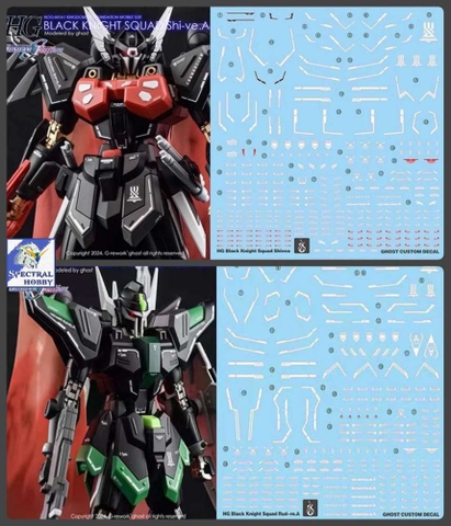Decal dán mô hình Black Knight Squad Shi-ve các loại MG HG - Water sticker