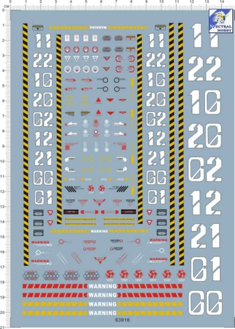 Decal nước caution number cho hangar domain base