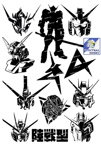 Decal lụa silk sticker F0083-14 Gundam Cartoon Anime Laptop Cup Car Travel Trolley Case