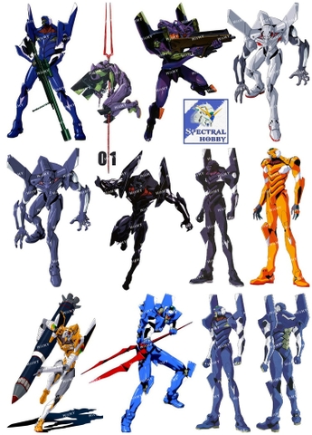 Decal lụa silk sticker F0362-22 Neon Genesis Evangelion eva anime computer guitar mobile phone travel trolley case