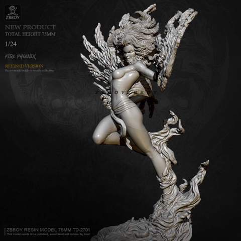 Mô hình Resin Fire Phonenix female warrior 75mm TD2701