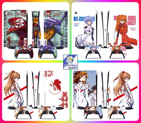Decal lụa Protective skin sticker cho PS5 EVA Ayanami Rei Asuka Langley Evangelion