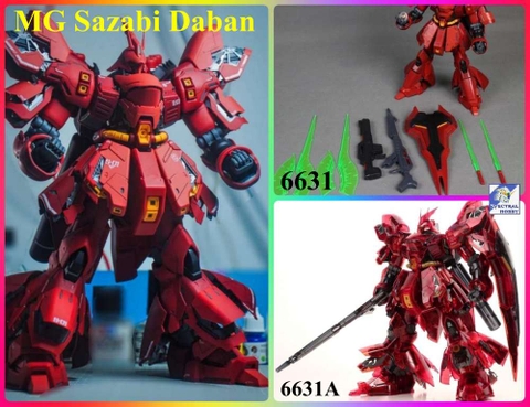 Mô hình lắp ráp MG 1/100 Sazabi ver KA 6631 / Clear red 6631A Daban