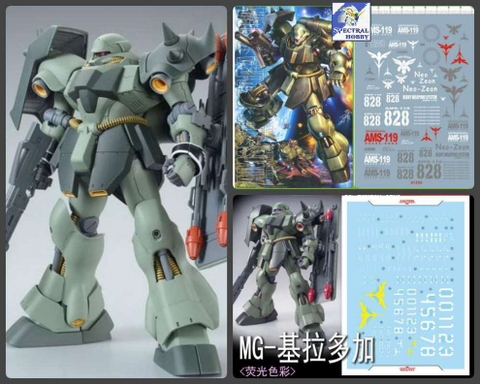 Decal nước dán mô hình MG HG Geara Doga AMS119 các loại - Water sticker