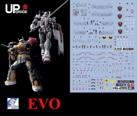 Decal nước dán mô hình HG Rx-78 GE Gundam Ex - Zaku Solary RFV water sticker