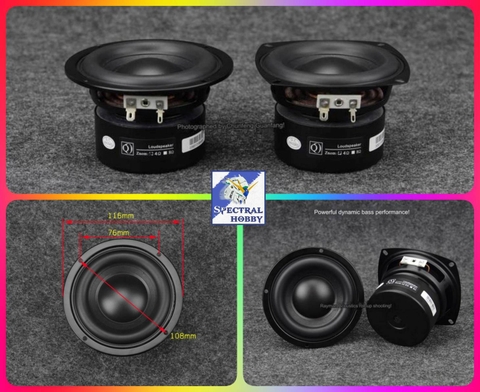 Loa trầm HIFI DIY 4 inch woofer mid-bass siêu trầm công suất cao hành trình dài SB4-116S 40w subwoofer