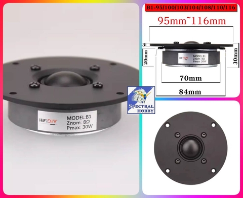 Loa treble HIFI DIY fever B1 4 inch 30W 4ohm 8ohm mái vòm lụa phim tweeter Speaker Dome