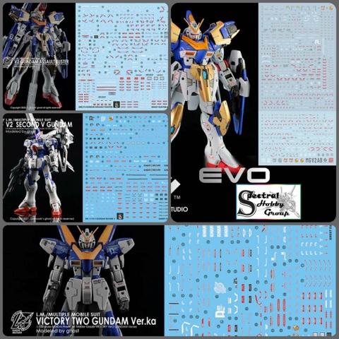 Decal nước dán mô hình MG HG Victory gundam V2 V2AB các loại Water sticker