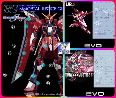 Decal nước dán mô hình Immortal Justice / Infinite Justice Gundam HG các loại - Water sticker