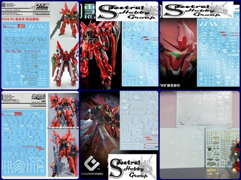 Decal nước dán mô hình SINANJU MG RG HG các loại Water sticker