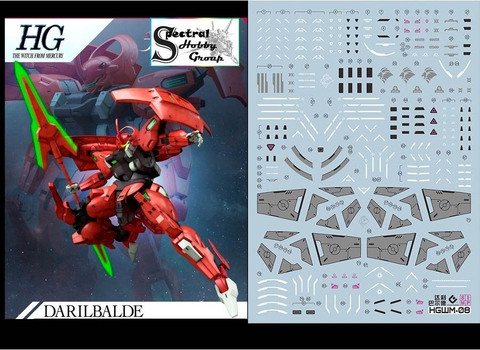 Decal nước dán mô hình DARILBALDE Gundam WITCH FROM MERCURY các loại water sticker