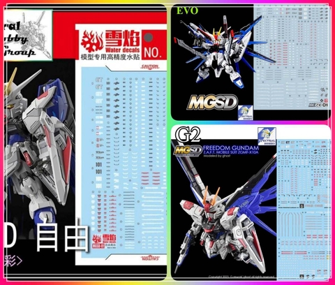 Decal nước dán mô hình MGSD FREEDOM các loại Water sticker