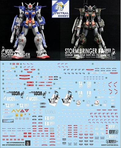 Decal nước dán mô hình MG Wind Rider FA Jim Storm Bringer Gundam RX78TB Water sticker